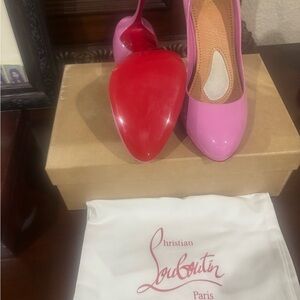 Christian Louboutin Vibrant Pink Heels with Red Soles